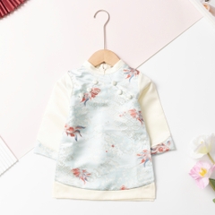 Áo dài trẻ em - AD03 2/12- BT gấm họa tiết