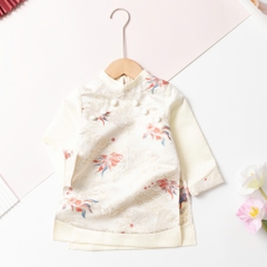 Áo dài trẻ em - AD03 2/12- BT gấm họa tiết