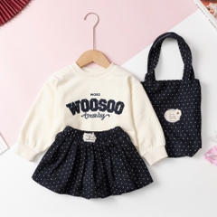 Bộ thời trang trẻ em - F05 2/7 nỉ váy