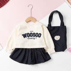 Bộ thời trang trẻ em - F05 2/7 nỉ váy