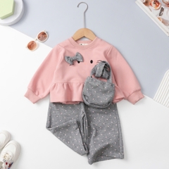 Bộ cotton trẻ em - bé gái ĐG006 2/7 nỉ mèo