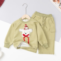 Bộ cotton trẻ em -F09 nỉ Noel 3/7
