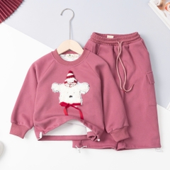 Bộ cotton trẻ em -F09 nỉ Noel 3/7