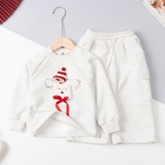 Bộ cotton trẻ em -F09 nỉ Noel 3/7