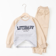 Bộ thời trang trẻ em - F07 8/14 nỉ in Litibaby