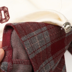 Bộ thời trang trẻ em-F04 nỉ quần kẻ 6/14