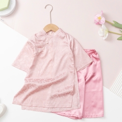 Áo dài trẻ em - AD02 2/12- Lụa trơn BG