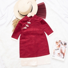 Áo dài trẻ em - AD02 2/12- Gấm hoa BG