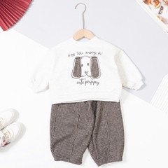 Bộ thời trang trẻ em - F04 2/7 thêu chó