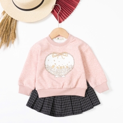 Bộ thời trang trẻ em - F04 2/12 nỉ chân váy