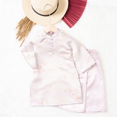 Áo dài trẻ em - AD03 2/10- BG gấm họa tiết