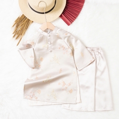 Áo dài trẻ em - AD03 2/10- BG gấm họa tiết