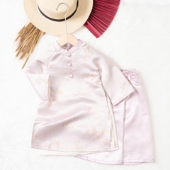 Áo dài trẻ em - AD03 2/10- BG gấm họa tiết