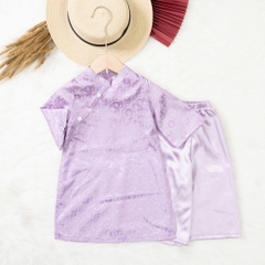 Áo dài trẻ em - AD02 2/12- Lụa trơn BG