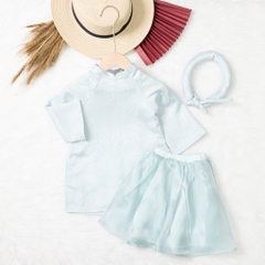 Áo dài trẻ em - AD03 1/7- gấm hoa nổi