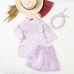 Áo dài trẻ em - AD03 1/7- gấm hoa nổi