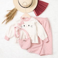 Bộ cotton trẻ em - bé gái ĐG006 2/7 nỉ mèo