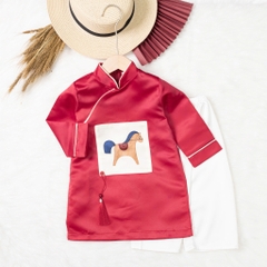 Áo dài trẻ em - AD03 1/7 đỏ ngựa