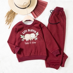 Bộ thời trang trẻ em - F07 8/14 nỉ cú mèo