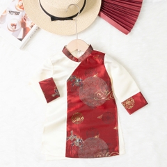Áo dài trẻ em - AD02 1/7 BT gấm phối