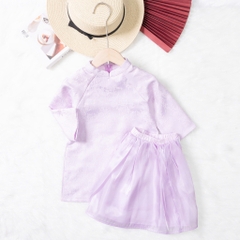 Áo dài trẻ em - AD03 2/10 gấm chân váy