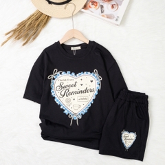 Bộ cotton trẻ em - bé gái G001 8/14-TS10