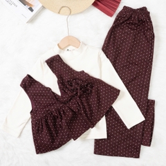 Bộ thời trang trẻ em - F04 2/7 BG chấm bi