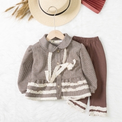Bộ thời trang trẻ em - F04 2/7 áo mũ, cổ bẻ cài khuy BG