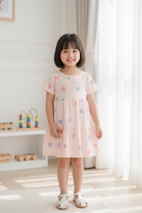 Váy cotton trẻ em - V02 2/10-Cotton họa tiết