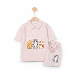 Bộ cotton trẻ em - bé gái G001 6/14-TS24