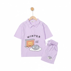 Bộ cotton trẻ em - bé gái G001 6/14-TS24