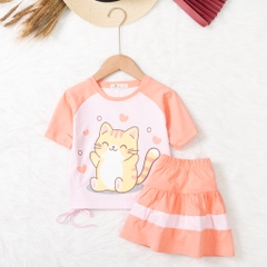 Bộ cotton trẻ em - bé gái G002 4/10-H551
