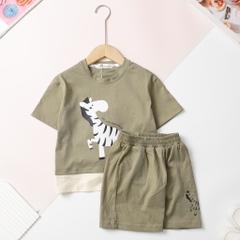 Bộ cotton trẻ em - bé trai B001 2/10