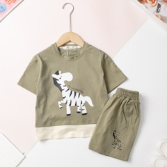 Bộ cotton trẻ em - bé trai B001 2/10