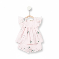 Bộ cotton trẻ em - bé gái G005 2/7- đũi lanh