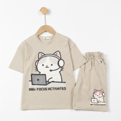 Bộ cotton trẻ em - bé gái G001 8/14-TS10