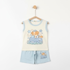Bộ cotton trẻ em - bé trai B003 1/7 sát nách