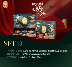 NGUYỆT TRIỀU THƯỢNG UYỂN -  Hộp Cao Cấp Yến Tự Sôi 140ml, Soup Yến ăn liền 140ml & Hũ Yến Chưng Sẵn 70ml