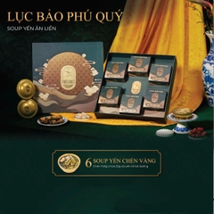 SET LỤC BẢO PHÚ QUÝ -  Hộp Cao Cấp 6 Chén Soup Yến Ăn Liền 140ml