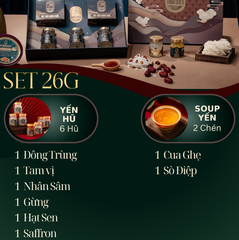 LỘC TẤN VINH HOA -  Hộp Cao Cấp Soup Yến ăn liền 140ml & Hũ Yến Chưng Sẵn 70ml