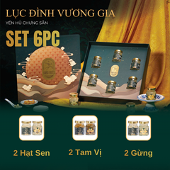 SET LỤC ĐÌNH VƯƠNG GIA -  Hộp 6 Hũ Yến Chưng Sẵn Cao Cấp 70ml