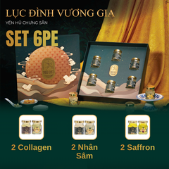 SET LỤC ĐÌNH VƯƠNG GIA -  Hộp 6 Hũ Yến Chưng Sẵn Cao Cấp 70ml