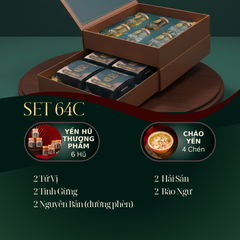 PHÁT PHÚC NGỰ THƯỢNG - Hộp 4 chén Cháo Yến Ăn Liền, 6 Yến Hũ Thượng Phẩm