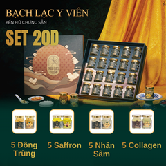 SET BÁCH LẠC Y VIÊN - Hộp Cao Cấp 20 Hũ Yến Chưng Sẵn 70ml