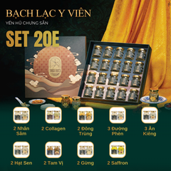 SET BÁCH LẠC Y VIÊN - Hộp Cao Cấp 20 Hũ Yến Chưng Sẵn 70ml