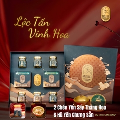 SET LỘC TẤN VINH HOA (Hộp 2 Chén Soup Yến, 6 Hũ Yến)