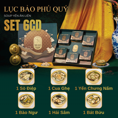 SET LỤC BẢO PHÚ QUÝ -  Hộp Cao Cấp 6 Chén Soup Yến Ăn Liền 140ml