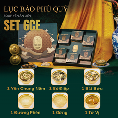 SET LỤC BẢO PHÚ QUÝ -  Hộp Cao Cấp 6 Chén Soup Yến Ăn Liền 140ml