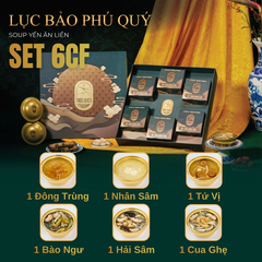 SET LỤC BẢO PHÚ QUÝ -  Hộp Cao Cấp 6 Chén Soup Yến Ăn Liền 140ml