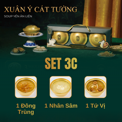 SET XUÂN Ý CÁT TƯỜNG -  Hộp 3 Chén Soup Yến Ăn Liền 140ml